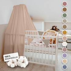 lilimaus Betthimmel Babybett [in 12 Farben] Himmel Babybett aus 100% Baumwolle Musselin - Betthimmel Mädchen & Jungen - Himmelbett Vorhänge als Kinderzimmer & Babyzimmer Deko - Baby Bett Vorhang