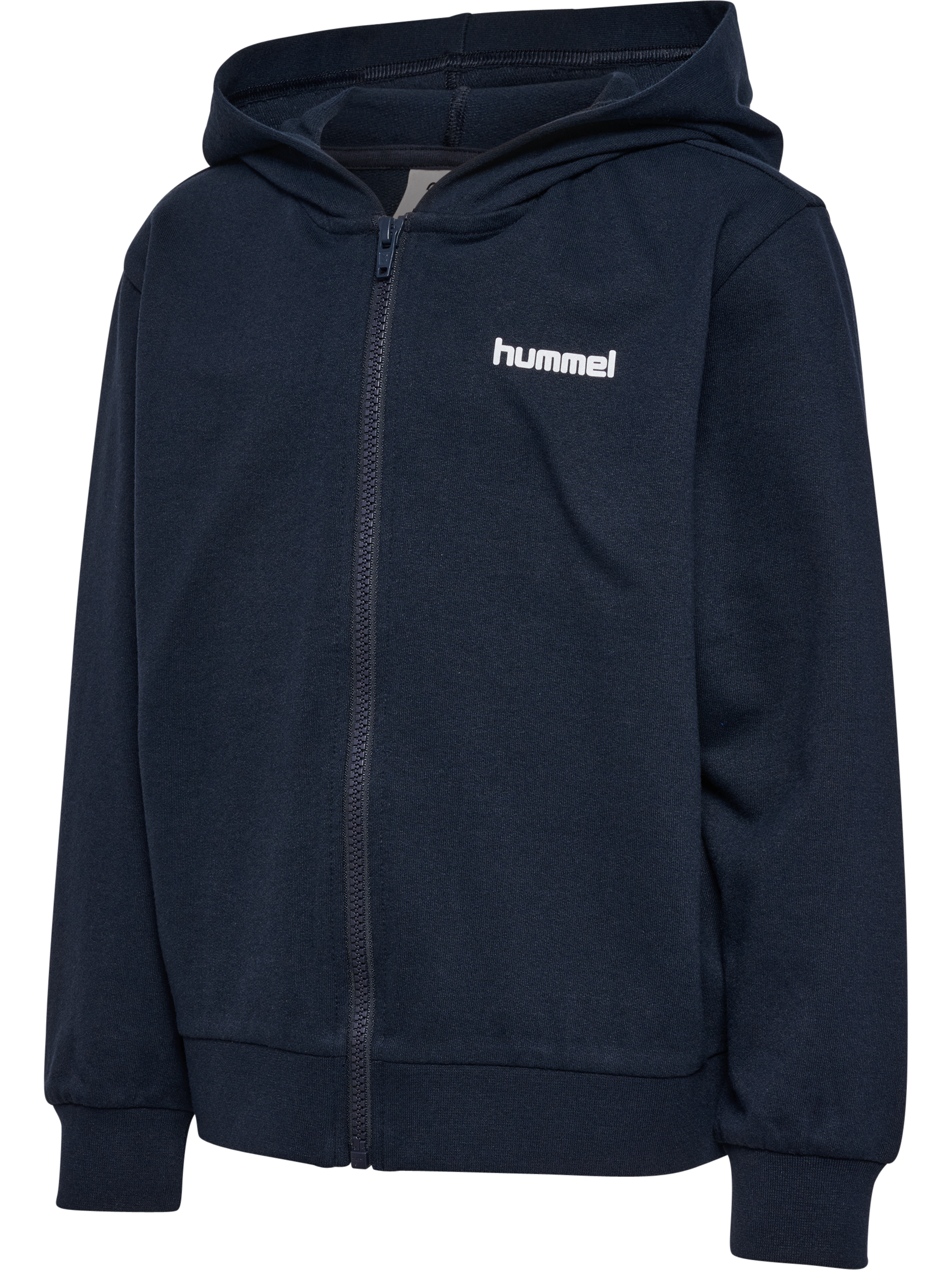 Hummel - Jr Frame Sweat Zip Hoodie | Blue | Hoodie | Børn | Str. 140 - Hurtig levering 1-2 hverdage