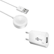 USB Oplader og Magnetisk Oplader til iPhone, Samsung, iPad, Apple Watch - 1 Meter