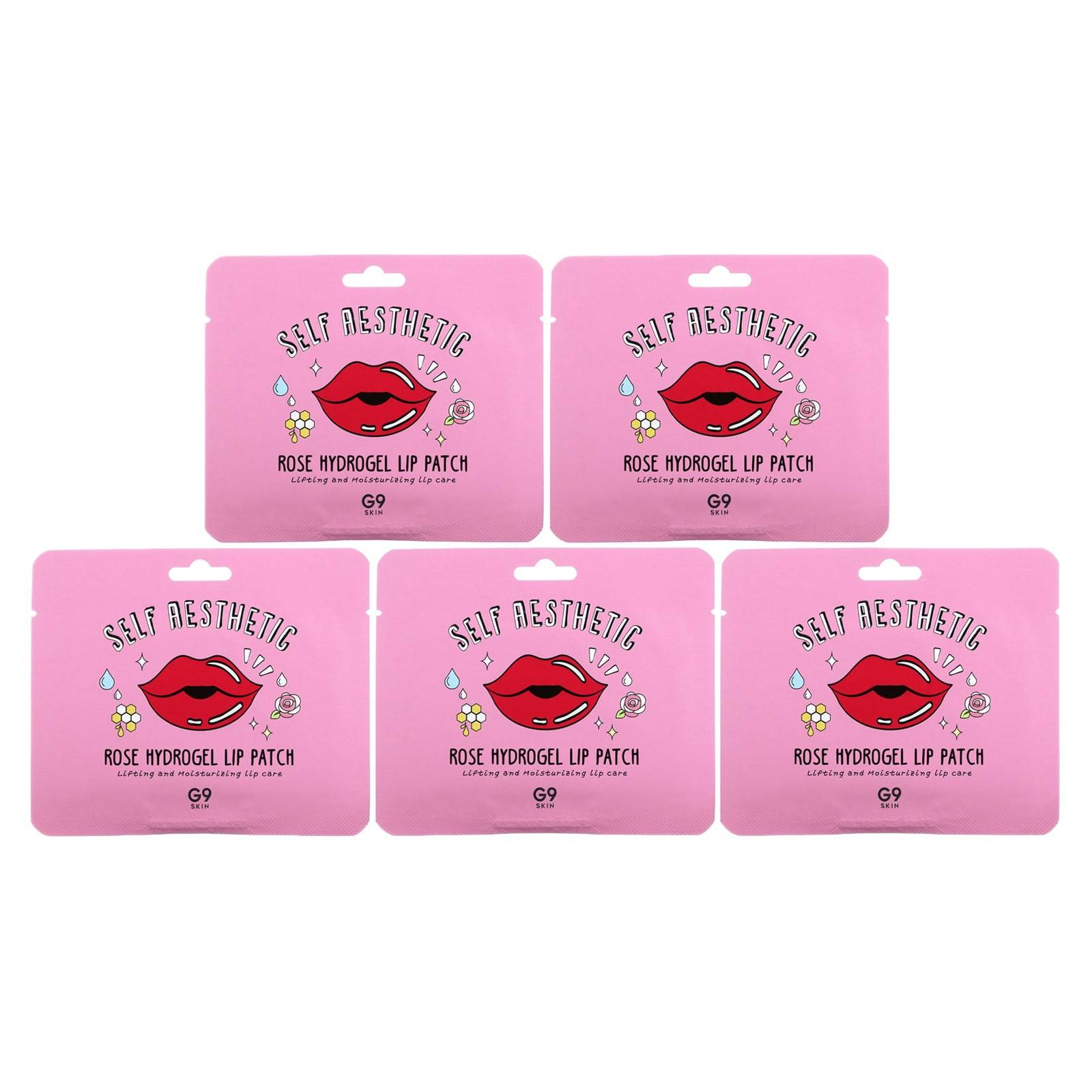 G9skin, Self Aesthetic, Rose Hydrogel Lip Patch, 5 packs, 3g (0.10oz)