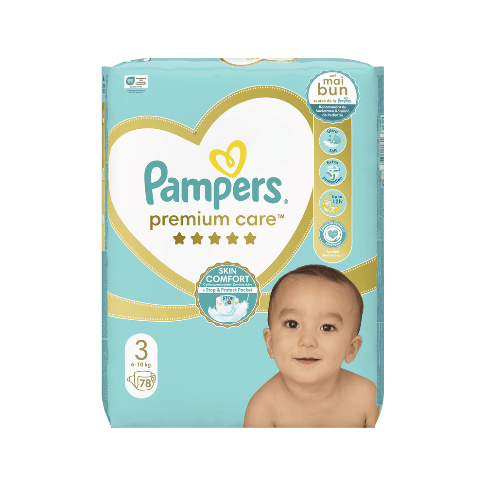 Pampers Premium Care Bleer - Jumbo Pack, Str. 3, 78 stk.