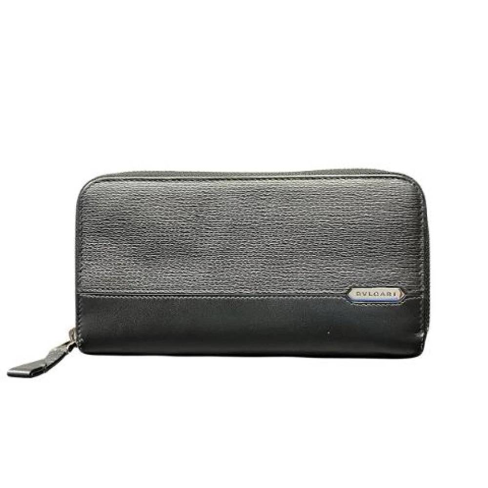 Bvlgari Vintage, Vintage , Herre, Sort, ONE SIZE, Læder, Pre-owned Læder Lang Pung