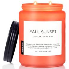 M&SENSE Doftljus för Gift Set for Women, Bärnstens- och Trädoftande Ljus 550g 110 Timmar Långvarig Långsam Bränning Naturliga Organiska Stressavlastning Aromaterapiljus, Gåvor för Kvinnor Män