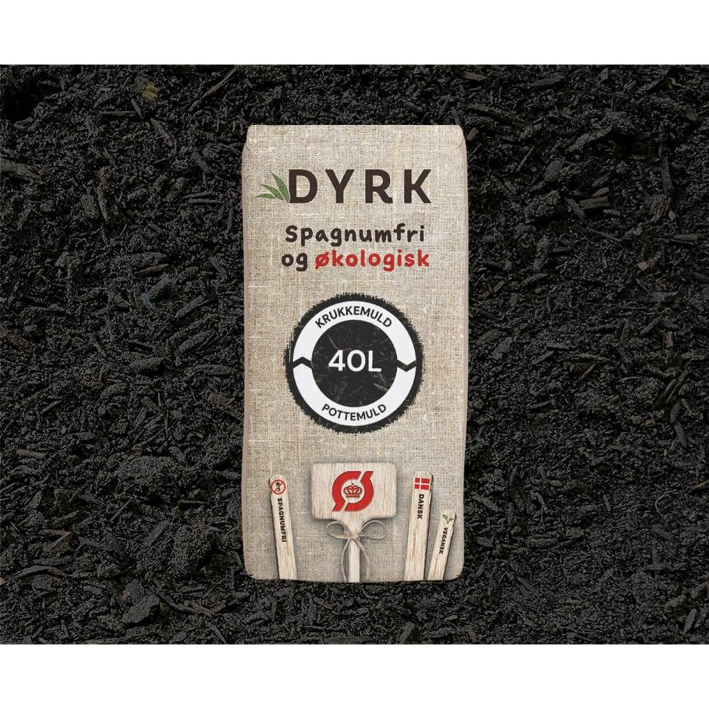 DYRK Spagnumfri økologisk potte- og krukkemuld / pilekompost, 40 liter