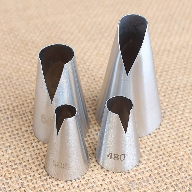 TEMU 4pcs Small, Medium, And Large Piping Nozzles, Open-end Piping Tips, Essential Cake Decorating Tools, Food-grade Stainless Steel, Safe For Food Use