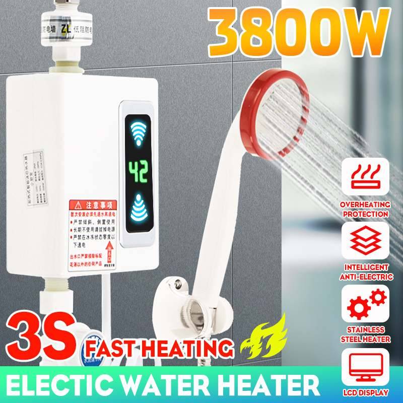 3800w 220v hem badrum elektrisk varmvattenberedare snabbvattenberedare uppvärmning dusch tanklös momentan vattenvärmare