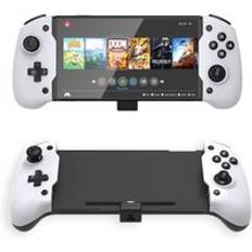 Uppgradering för nintendo switch gamepad controller handhållen grepp dubbel motor vibrationsbyggd -in 6- -axlig gyro joy-pad för switch oled - Vit