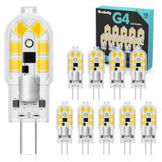 Wonkelly G4 LED Lampe, 10er 6000K 200lm Led Leuchtmittel, 2W Led Glühbirne Kaltweiss Ersatz 20W Halogenlampen, AC/DC 12V G4 Led Birne Kein Flackern Nicht Dimmbar Geeignet für Wohnzimmer, Schlafzimmer