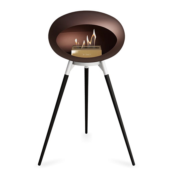 Le Feu Ground Wood High i mocca - Sorte ben - Hvidt stel - Rose gold brænder.