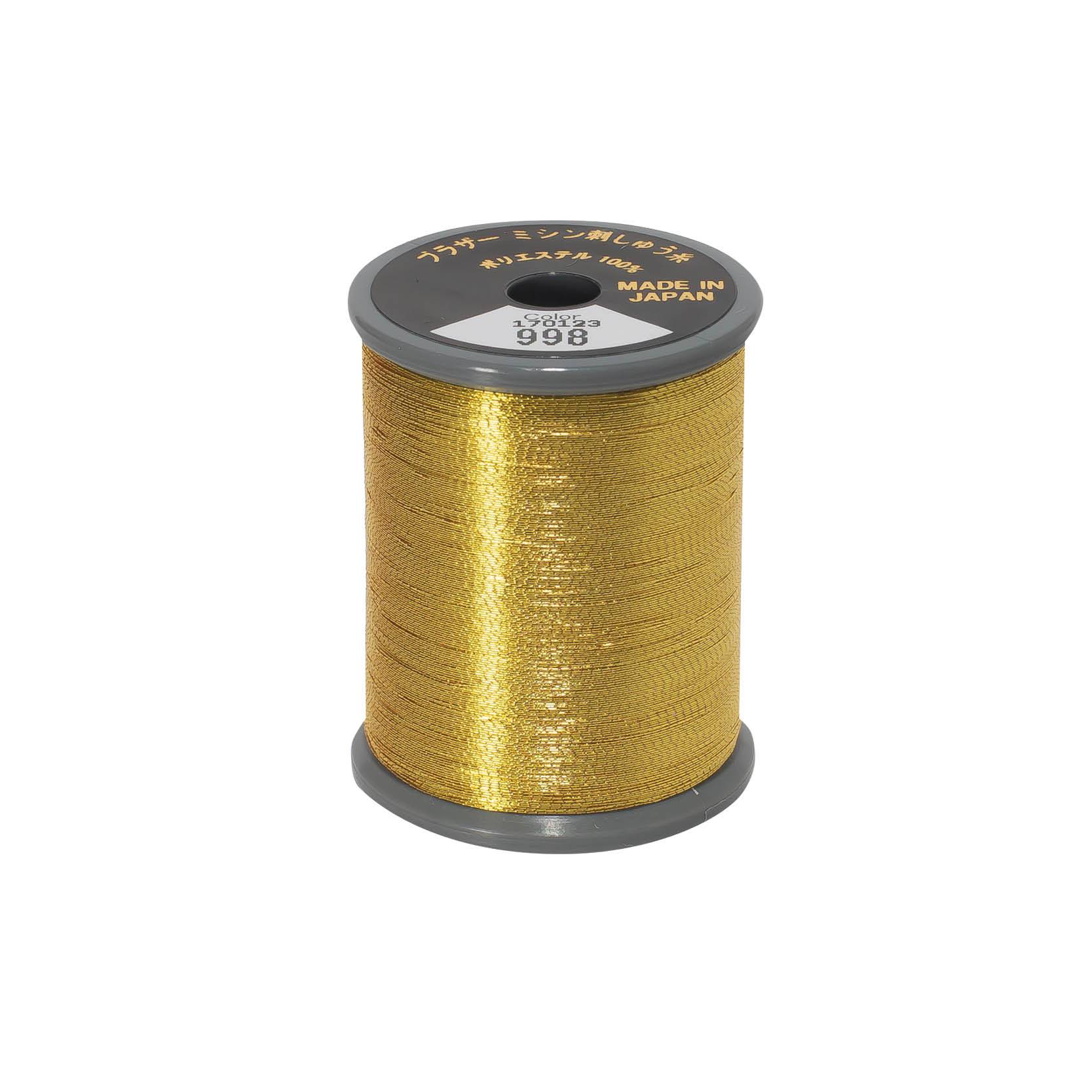 Brother metallic broderitråd - 998 Metallic Mørk Guld