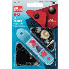 PRYM Tryckknappar Anorak 15 mm SVART 10 st