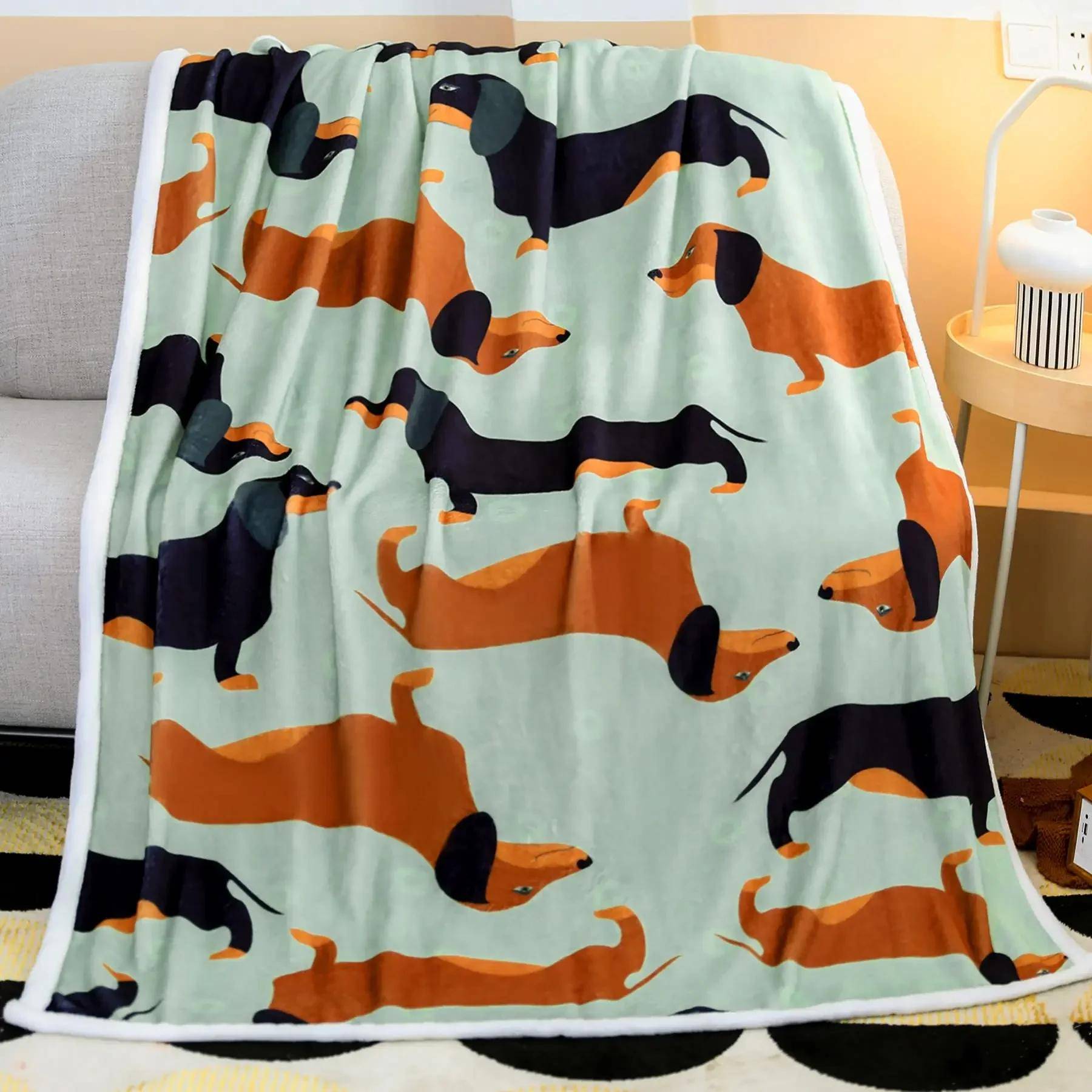 Dachshund Pläd Jag Älskar Dachshunds Mjuk Flanellpläd Vardagsrum Soffa Sovrum Hundälskare Plädar Gåvor till Kvinnor Män