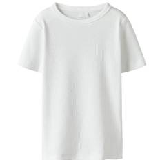 Name It T-shirt - Rib - Noos - NkfNakal - Bright White - Name It - 6 år (116) - T-shirt