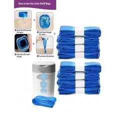 1/2/8 st. refill för blöjpåsar, passar Genie/Angelcare blöjhinkar, tjocka luktsäkra blöjpåsar, parfymerade (slumpmässig färg) - Multifärgad (En-Storlek,En storlek - 1 förpackning,En storlek - 2-pack)