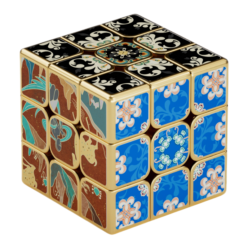 Z Cube Golden Mogao-Caves 3x3 Magnetic Cube Stickerless – Mural Art Edition - Professorterning