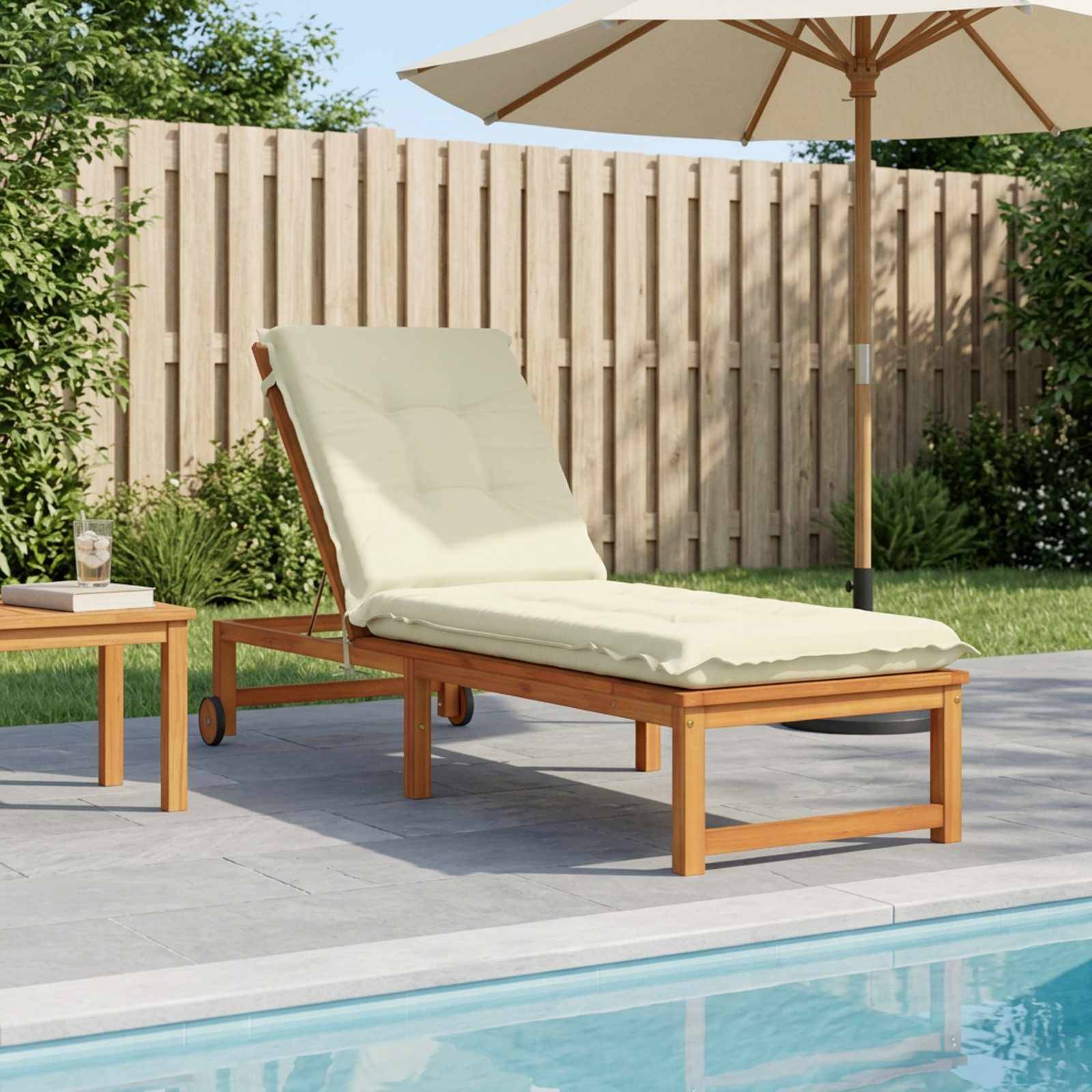 vidaXL Solseng Pude GEMERT 100% polyester Cremefarvet 190 x 50 x 9 cm