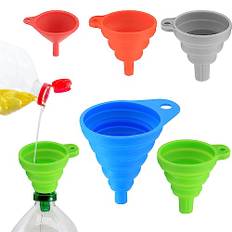 Hopfällbart Tratt Set, 5 St Silikon Trattar, Kök Trattar Hopfällbart, För Kök Hushåll Öl Öl Pulver Vätskor Överföring Tratt (Liten/Medium/Stor)