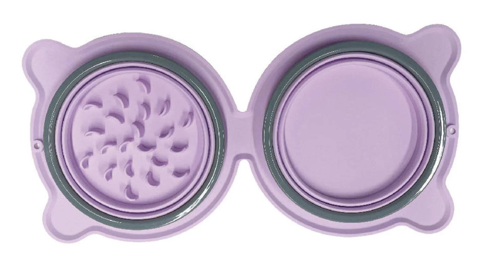 Foldable Silicone Travel Bowl for Dogs & Cats - PURPLE