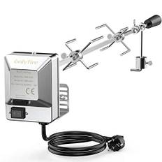 Onlyfire Universal BBQ Rotisserie Kit Förkromat Grillspett för de Flesta Gasolgrillar, med Elmotor i Rostfritt Stål (90 cm Lång)
