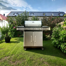 Gasolgrill 14.5 kW | 4 rostfria brännare &amp 1 sidobrännare | St. Louis