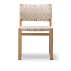 Fredericia Furniture - BM61 Chair Linen Webbing, Oljad ek, Sits natur - Matstolar - Børge Mogensen - Beige - Naturmaterial/Trä