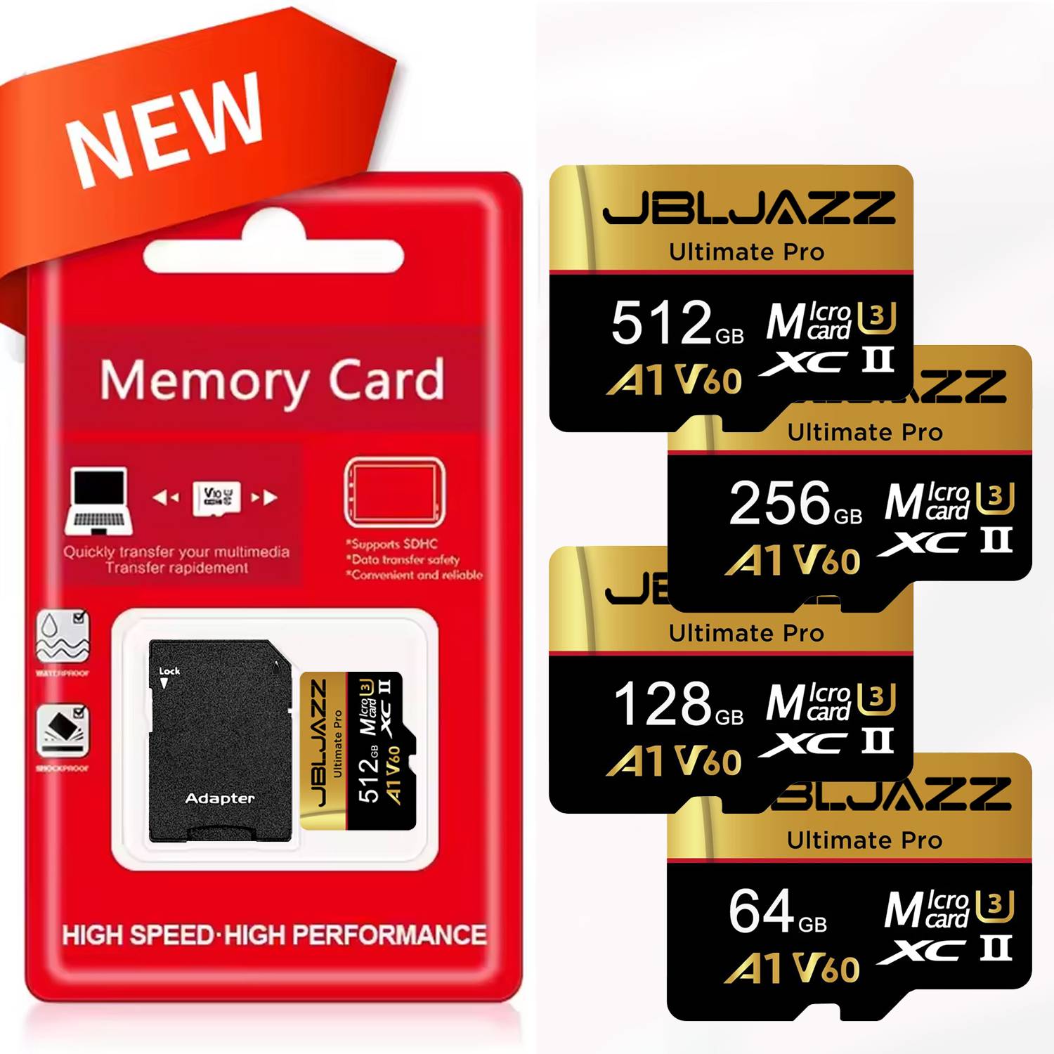 Micro SD Card Memory Card High Speed TF Flash Card 128GB 256GB 512GB 64GB U3 V60 4K Full HD TF Card For GoPro Action Camera
