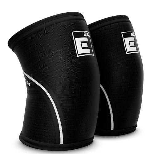 Element 26 Knäskydd för tyngdlyftning (säljs i par) – 6 mm neopren för optimal kompression, rörlighet och värme – perfekt för funktionell fitness, knäböj, dödlyft, olympisk lyftning (medium)