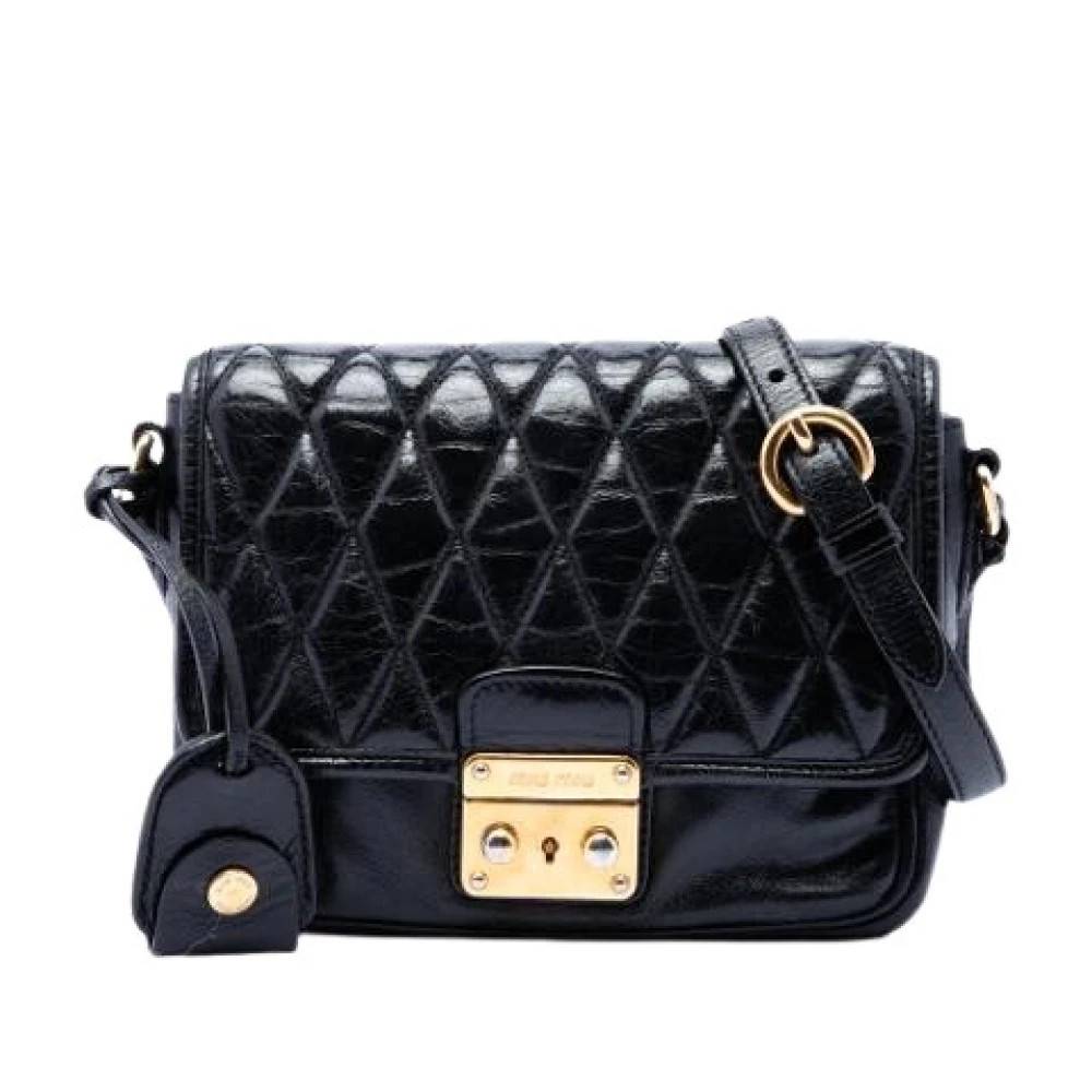 Miu Miu Pre-owned Pre-owned Quilted Crossbody Bag - Vintage - Dame - Sort - ONE SIZE - Uld