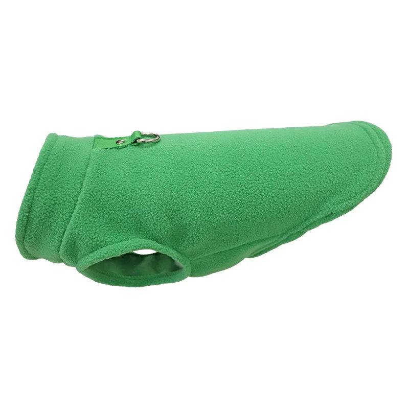 Fleece Vest Jacket for Small Dogs & Cats | Warm Winter Coat for Chihuahuas & French Bulldogs - Green / L (L)