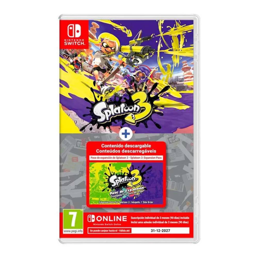 Nintendo Sw Switch Splatoon 3 + Expansion Pass + 3 Nintendo Switch Online