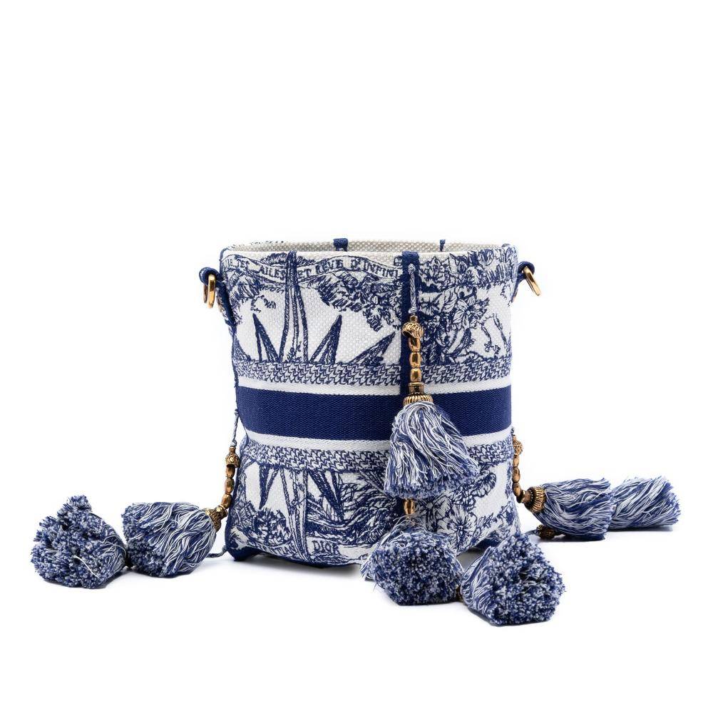 Dior Vintage Dior Bucket Bag Stl. - Dior Vintage Från Magasin - Blue (L 18cm x W 13cm x D 13cm)
