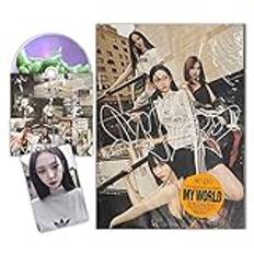 aespa - 3rd Mini Album [MY WORLD] (Tabloid Ver.) Tabloid Cover + Sheets of Tabloid + CD-R + Photocard + Poster + 2 Pin Button Badges + 4 Extra Photocards