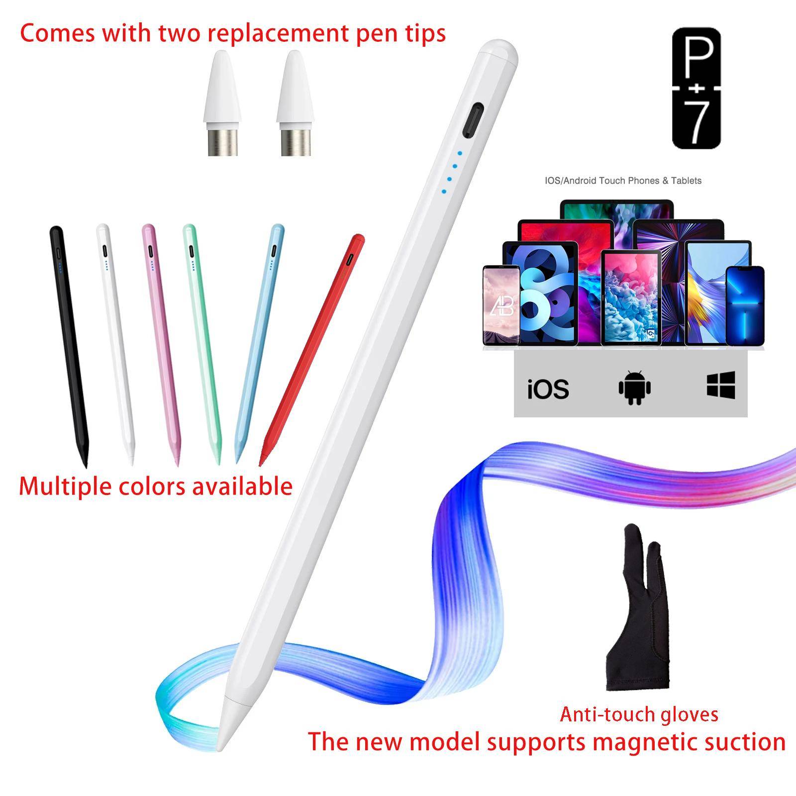 NEW Universal Stylus Pen For Android IOS Capacitive Screen Touch Pen For IOS Android Tablet Pen Selectable Anti-touch Gloves svart