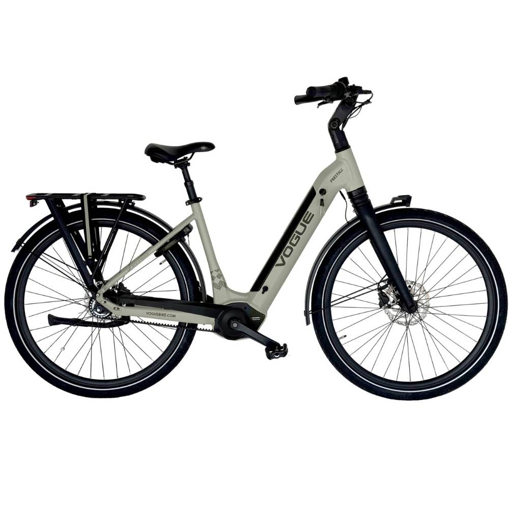 Elcykel Vogue Prestige Centermotor med remtræk Cool Grey Grå Str. 49 (155-175 Personhøjde).