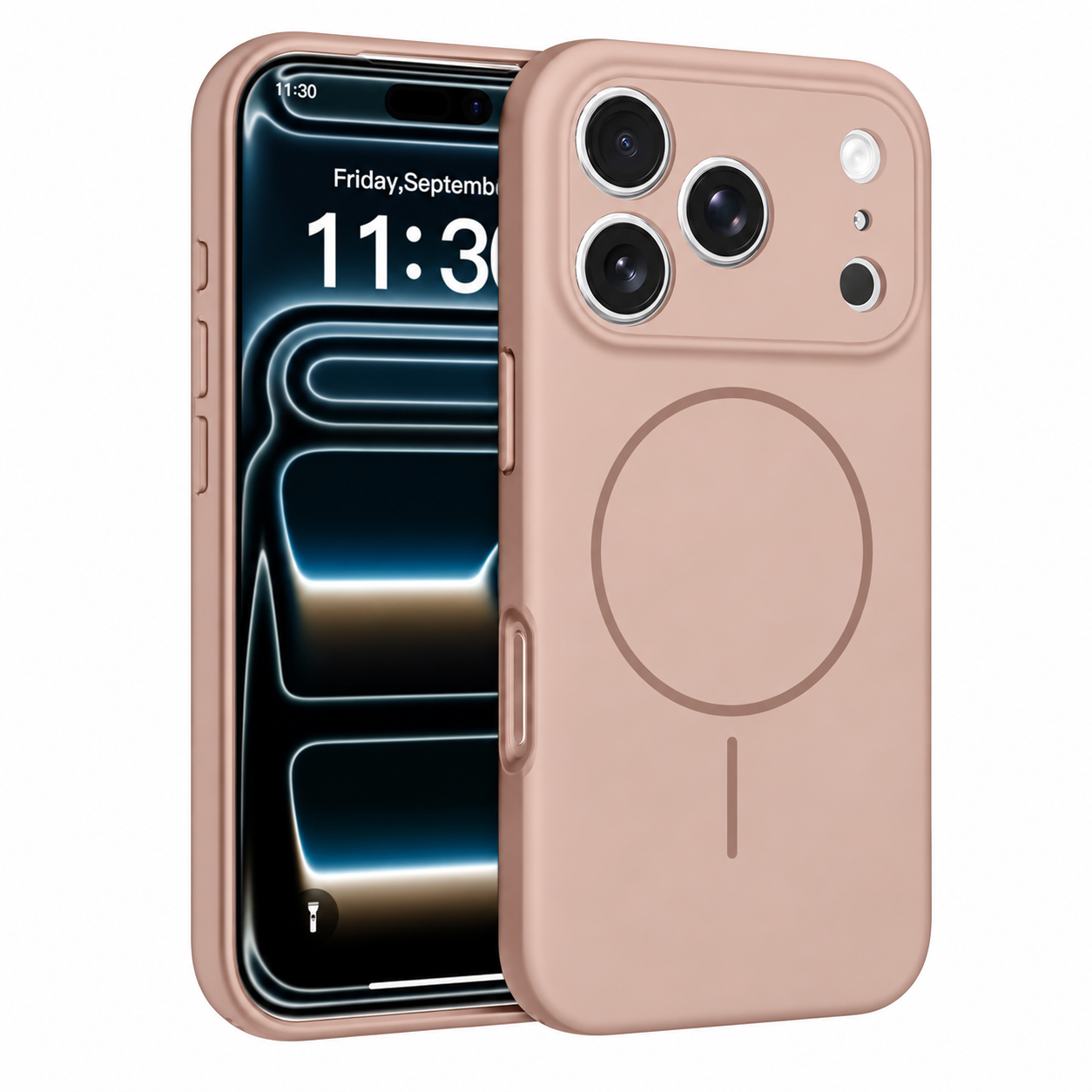 Mobilskal till iPhone – Matt Skal med Ringdesign & Kameraskydd - Gammaldagsrosa - iPhone 13 Pro Max