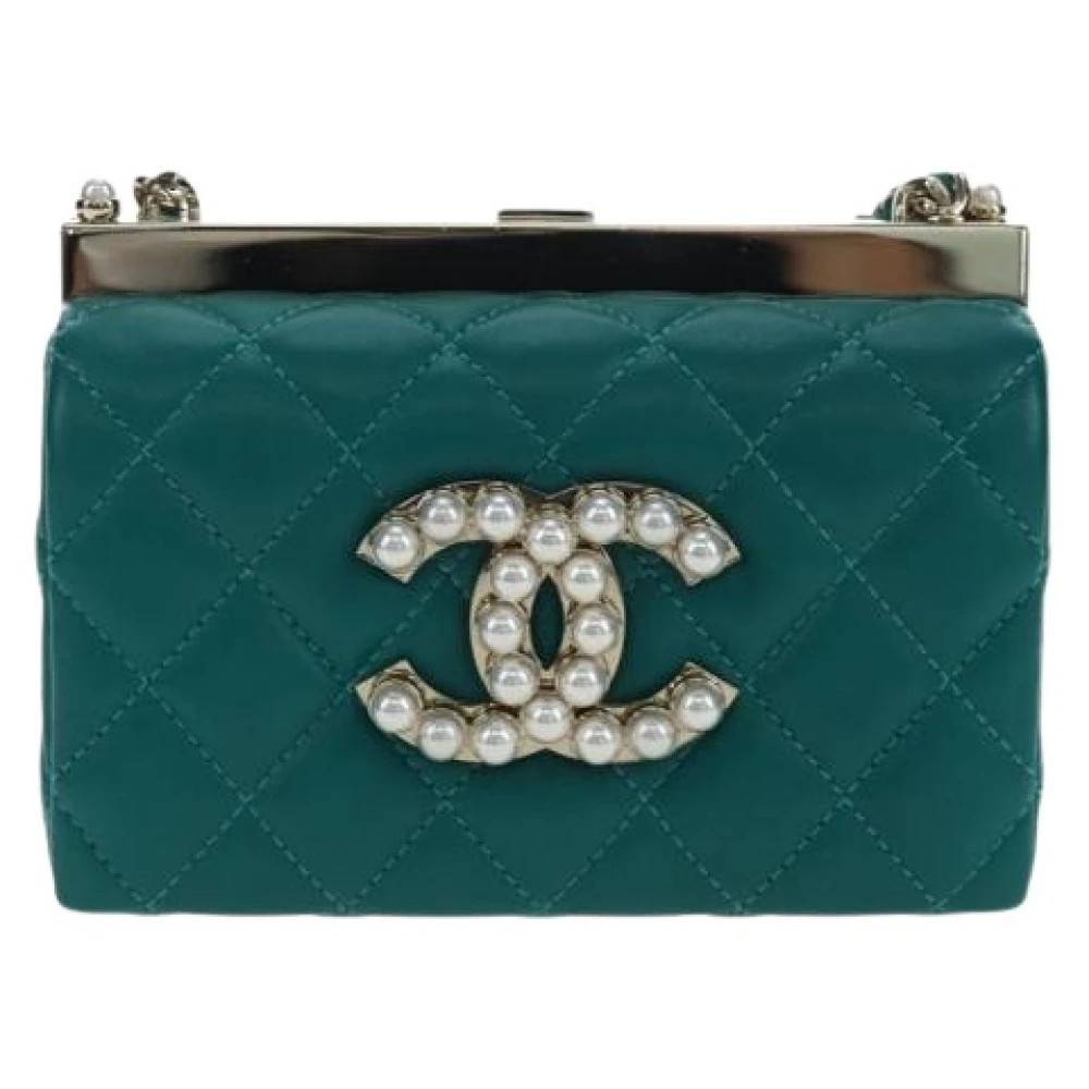 Chanel Vintage Pre-owned Vintage Mini Skuldertaske - Vintage - Dame - Grøn - ONE SIZE - Uld