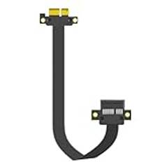 GLOTRENDS 200 mm PCIe 3.0 X1 Riser-kabel (dubbla raka vinklar) för PCIe WiFi-kort, M.2 PCIe-kort, Firewire-kort, USB PCIe-kort, ljudkort etc (PCIE30-X1-200MM-1818D)