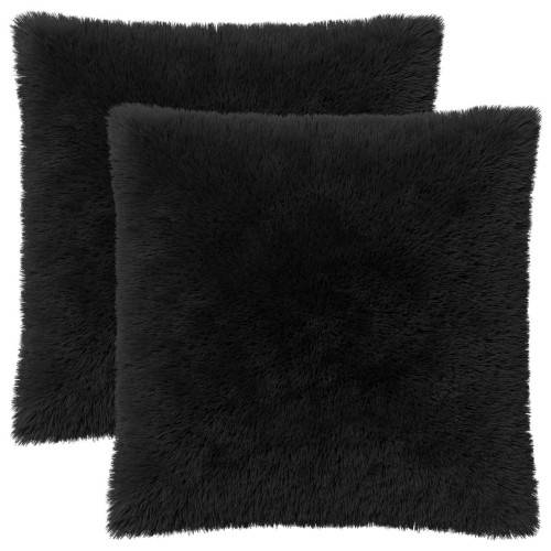 Kuddöverdrag 2 pcs HEERLEN Svart 65 x 65 cm PV Fleece