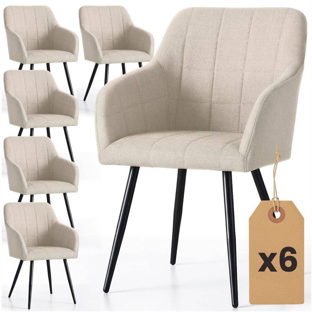 STOL MED KLÄDSEL, 6-pack, metallben svarta, X 54/82/58 - Svart