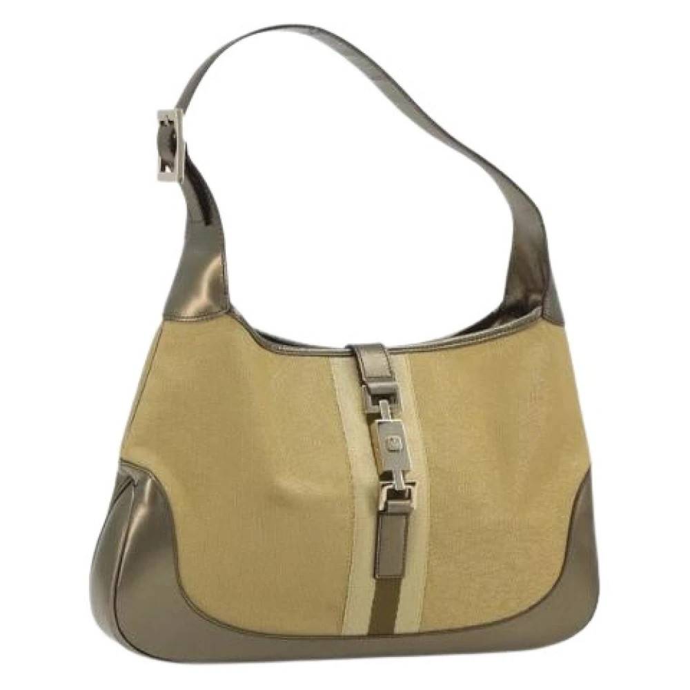 Gucci Vintage - Pre-owned Vintage GG Canvas Axelremsväska Vintage - Dam - ONE Size - Läder