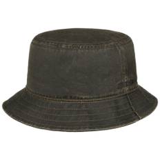 Stetson Stetson CO/PES Bucket Hat with Ear Flaps - Brunt Oilskins Look, 61 (XL) / Brun Mørk / Bucket Hat