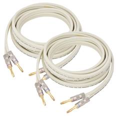 Banana Plug Speaker Cable Processed Finished Product OFC 24k Gold Plated Pure Copper Plug 600 Cores White Plug Banana [LCYOUTH] (x2) (Banana Plug)