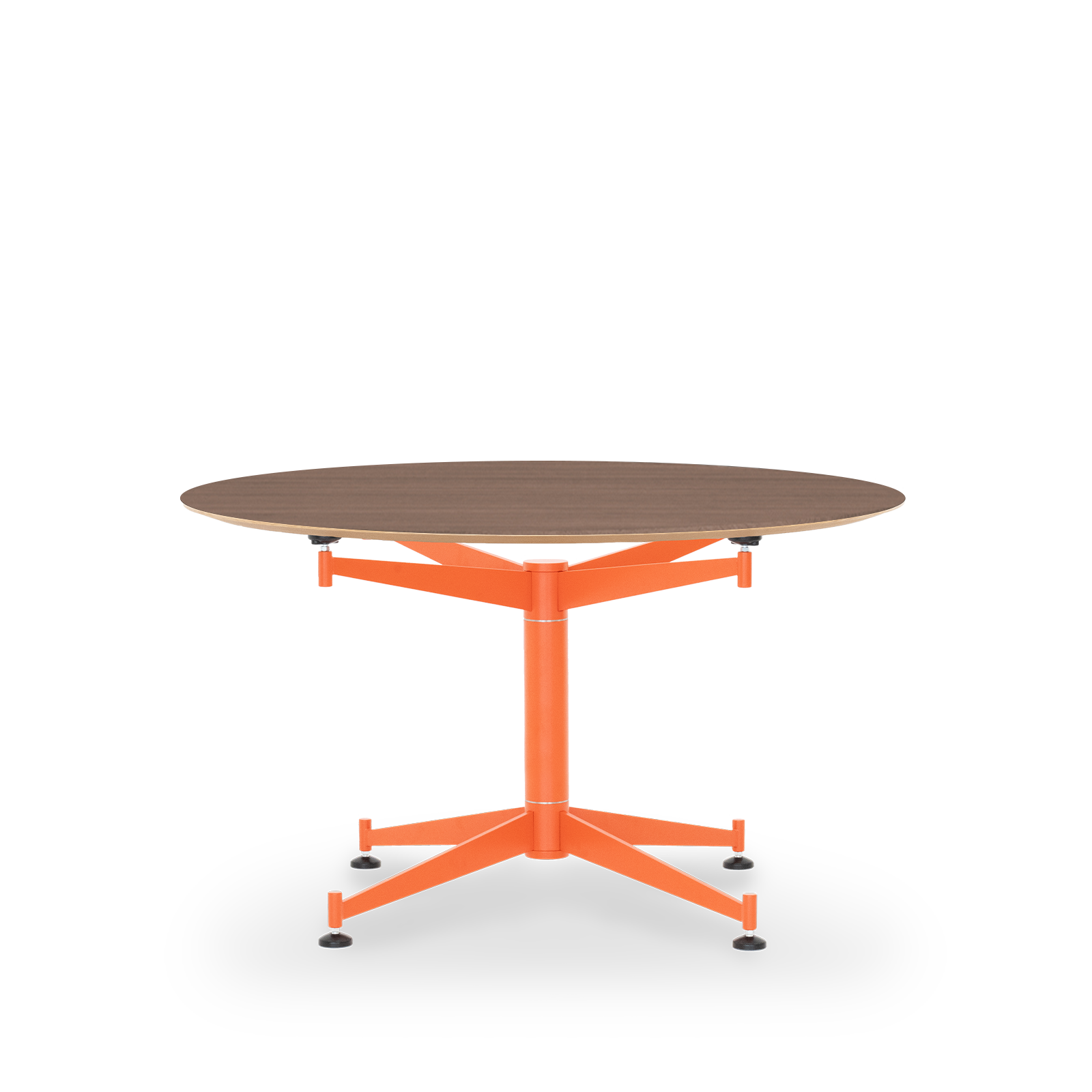 Star Table / Veneer B2B - 73-75 / Ø128 Veneer / Matte dark stained Rot orange