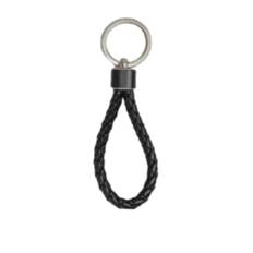 Bottega Veneta, Accessoarer, Herr, ONE Size, Läder, Svart Läder Nyckelring Silver Hardware