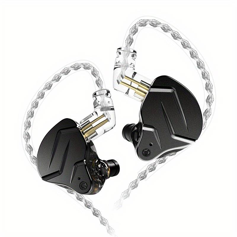 TEMU Kz Zsn Dual Driver In Ear Earphone 1ba 1dd Wired Earphone Hifi Sport Gaming Earbuds Headphones Compatibility For Phone Computer Tablet