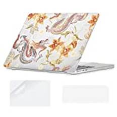 YOPAS Fodral för MacBook Air 13,6 tum M2 2022 Skal A2681, MacBook Air M2 Case 2022 A2681 & Skärmskydd & EU Tangentbordsskal för MacBook Air 2022 Skal, Drake