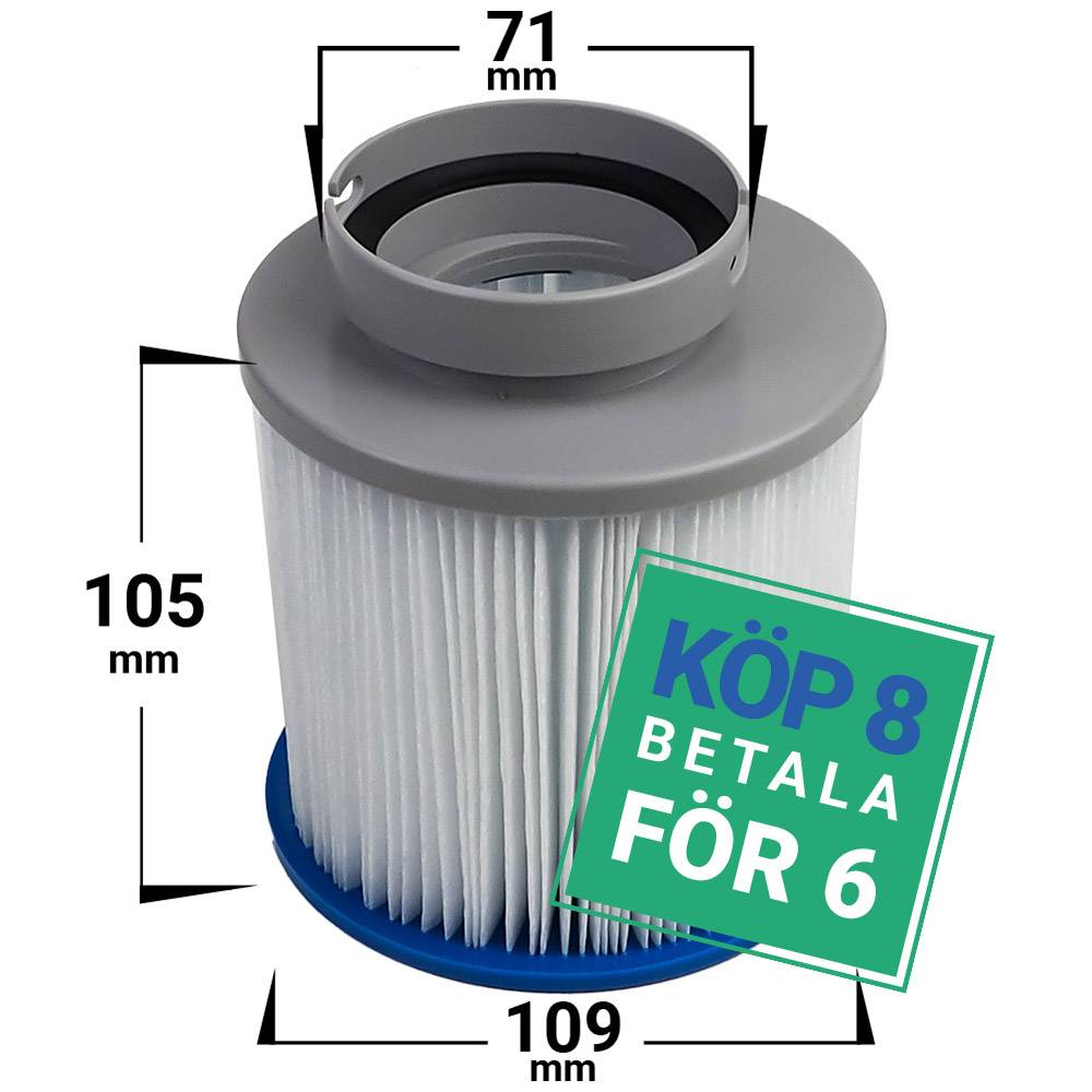 8-pack Spafilter som passar bl.a. M-Spa | m.fl