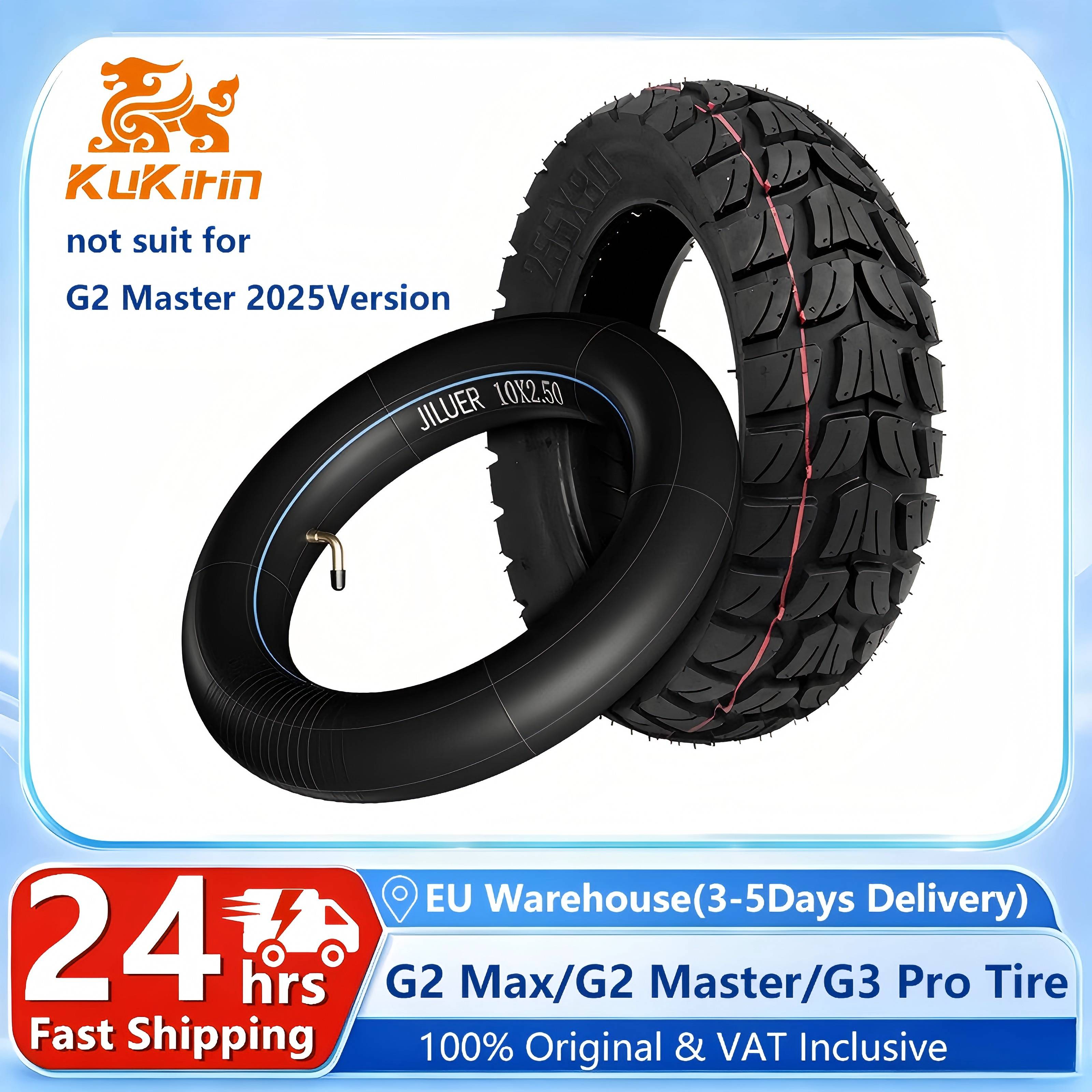EU Stock Tyre For Kukirin G2 Master/G2 Max/G3 Pro Smart Electric Scooter Original 10×2.5 Inner Tube 255x80 Front Rear Outer Tire