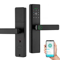 Xenocam Smart Door Lock, Fingerprint Keyless Entry, Biometric Digital Ring Touch Screen, Elektronic Lock med Keypad för Home, Free App, NFC-kort, Works with Tuya App
