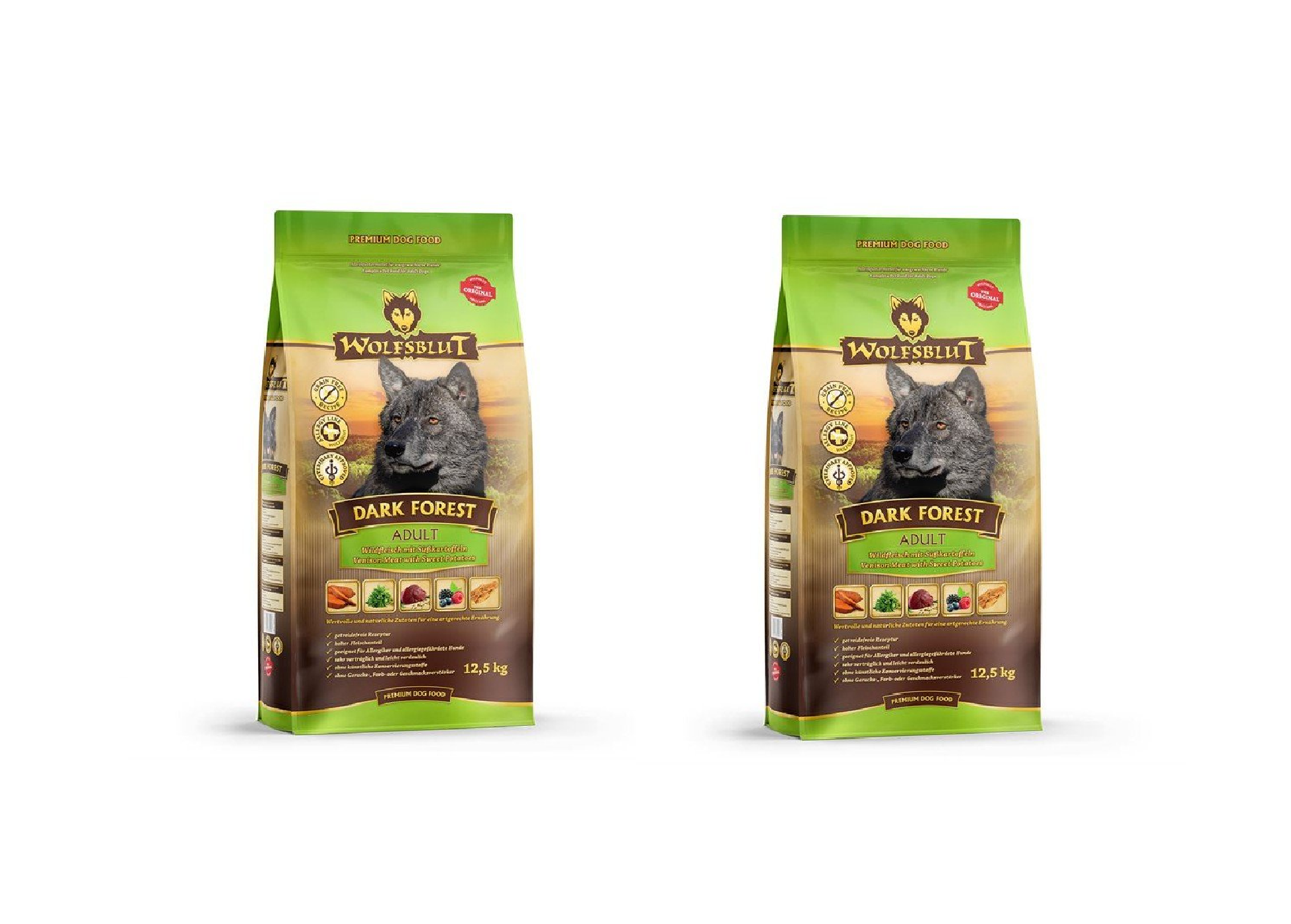 Wolfsblut - 2x Dogfood - Dark forest adult - 12,5 kg. - Bundle